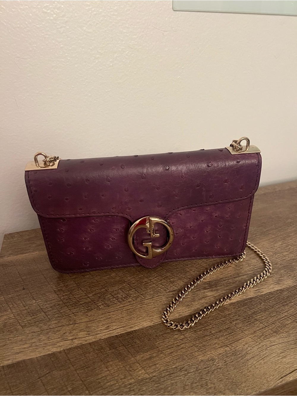 GUCCI Purple Ostrich purse